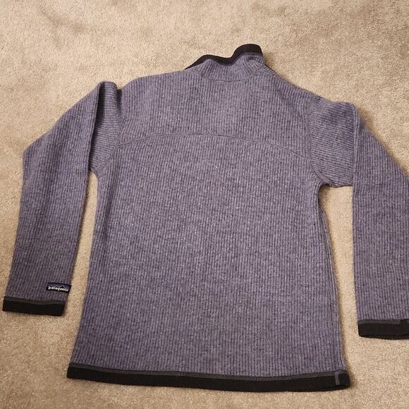 Patagonia Women's Better Sweater Blue Quarter Zip Pullover Wool Blend Size M - Picture 9 of 9